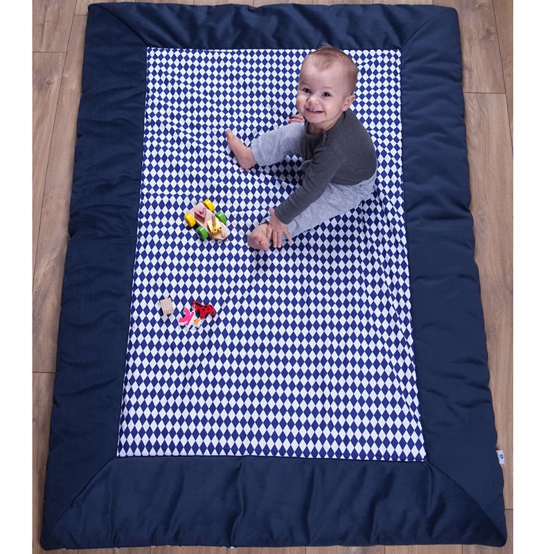 Коврик игровой для мальчика Синие Ромбы