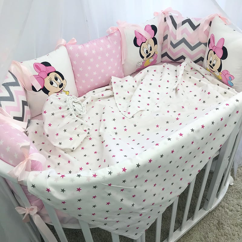 Бортики в кроватку ручной работы Minnie Mouse