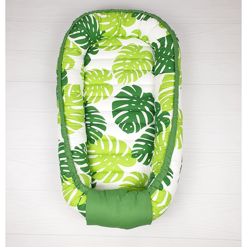 Кокон гнездышко для новорожденных Leaf Pattern