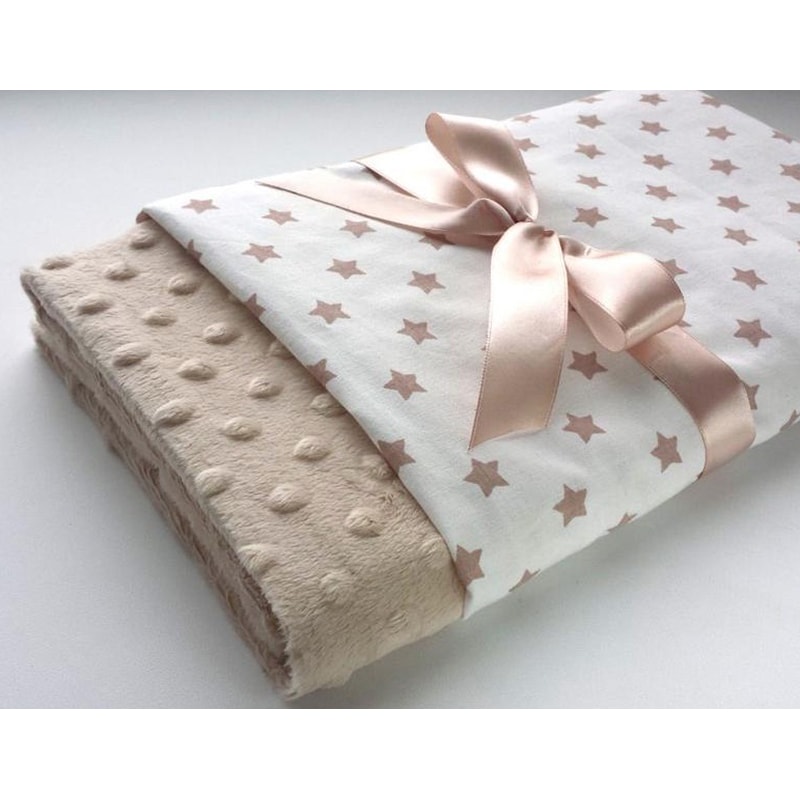 Детский плед handmade Кремовая Звездочка
