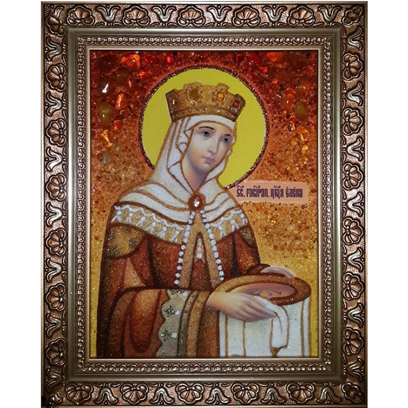 Именная икона из янтаря Св. равноапостольная царица Елена