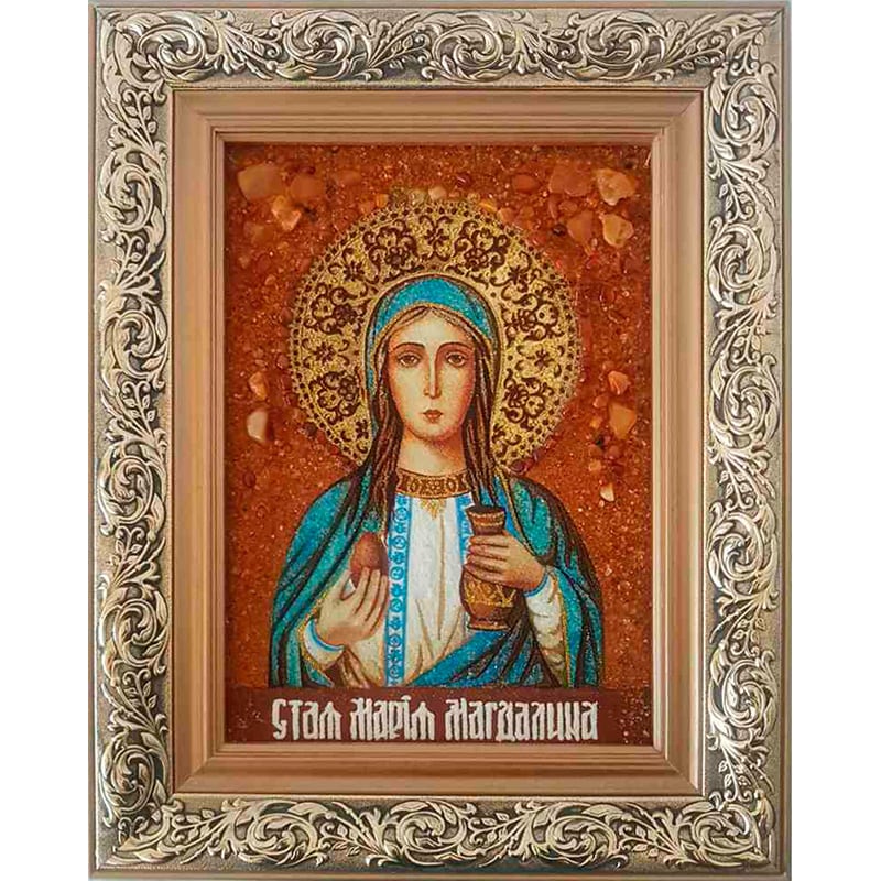 Икона из янтаря именная Св. Мария Магдалина