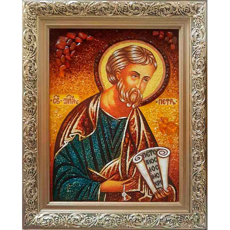 Икона в янтаре именная Св. Апостол Петр