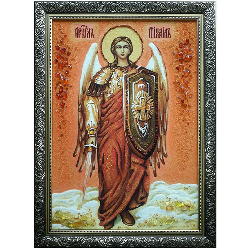 Именная икона из янтаря Архангел Михаил