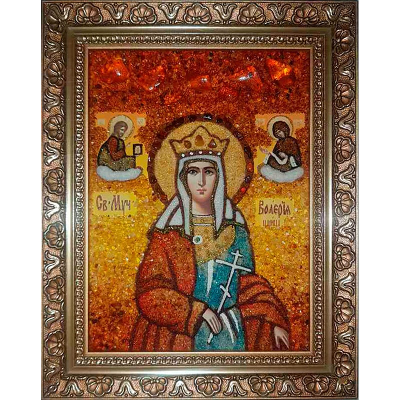 Именная икона в янтаре Св. Мученица Валерия