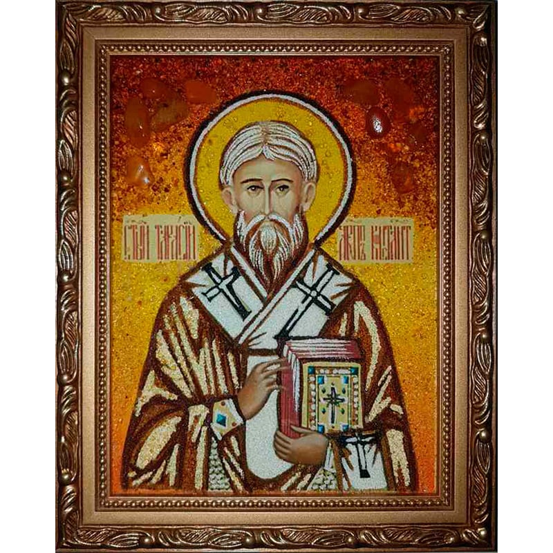 Именная икона из янтаря Святой Тарасий