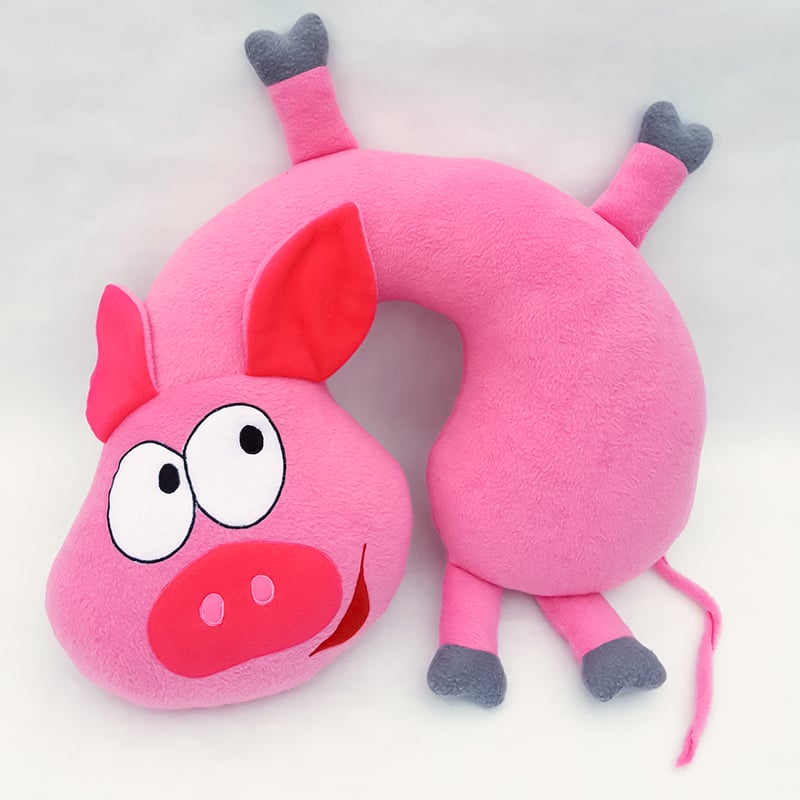Подушка подголовник для девочки Pink Piggy