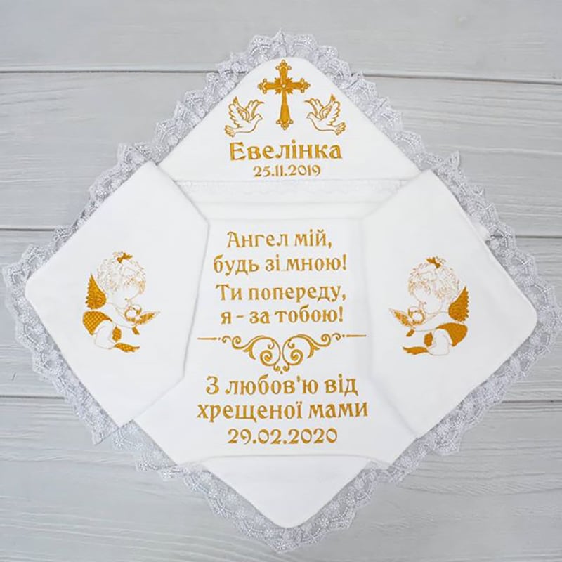 Хрестильний комплект Ангел Мій Будь зі Мною