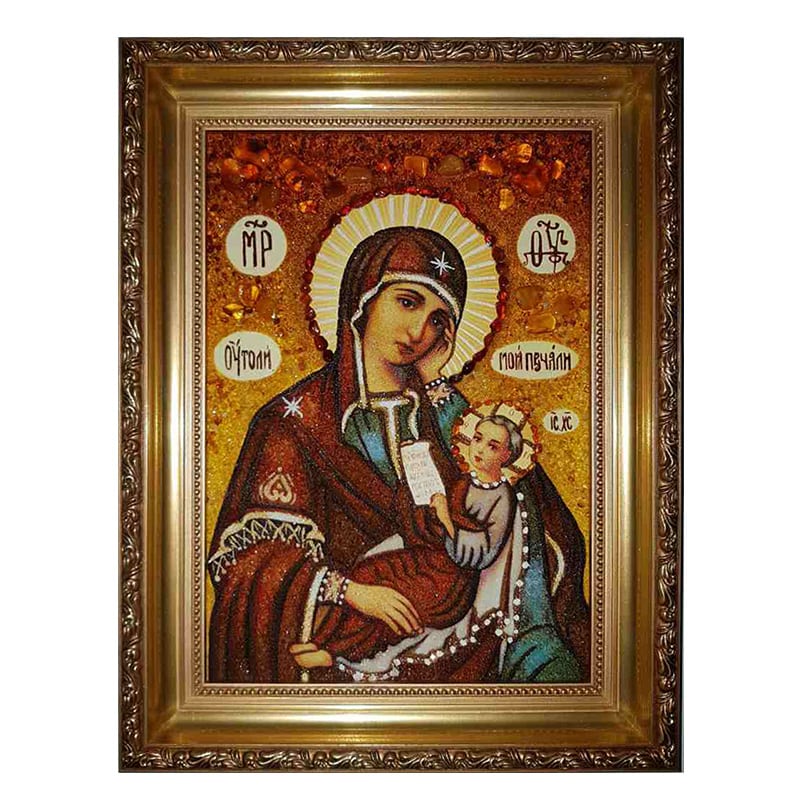 Ікона з бурштину Богородиці